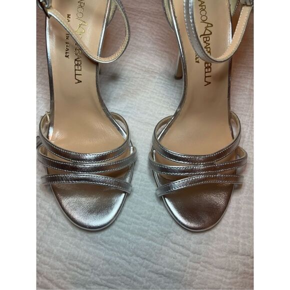 New Marco Barbabella Silver Ankle Strap Stilettos - Picture 4 of 9